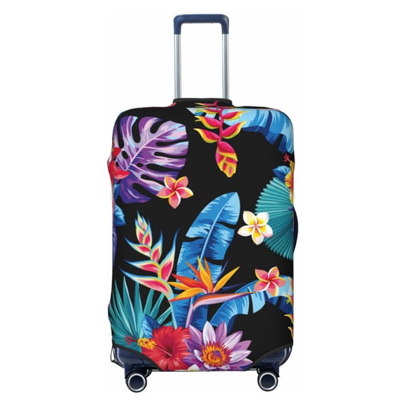 Fotbe Tropical Palm Leaves Luggage Cover Protector,Suitcase Protector,Scratch and Dirt Resistant,Fits 18-32 Inch Luggage-Large