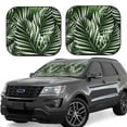 thumbnail image 1 of Fotbe Tropical Palm Leaves1 2-Piece Car Windshield Sun Shade | Sun Blocker for Car Windshield | Foldable Automotive Interior Accessories for Sun Protection-Large, 1 of 7