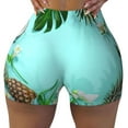 thumbnail image 1 of Fotbe Tropical Pineapple Seamless Shorts, Womens Workout Shorts High Waist Stretch Booty Short for Gym/Yoga/Running/Biking-Large, 1 of 9