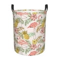 thumbnail image 1 of Fotbe Tropical Pink Flamingo Pineapple Laundry Basket with Handles, Waterproof Large Laundry Hamper, Wash Bag for Corner Dorm, Rolling Laundry Basket with Handles-Medium, 1 of 8
