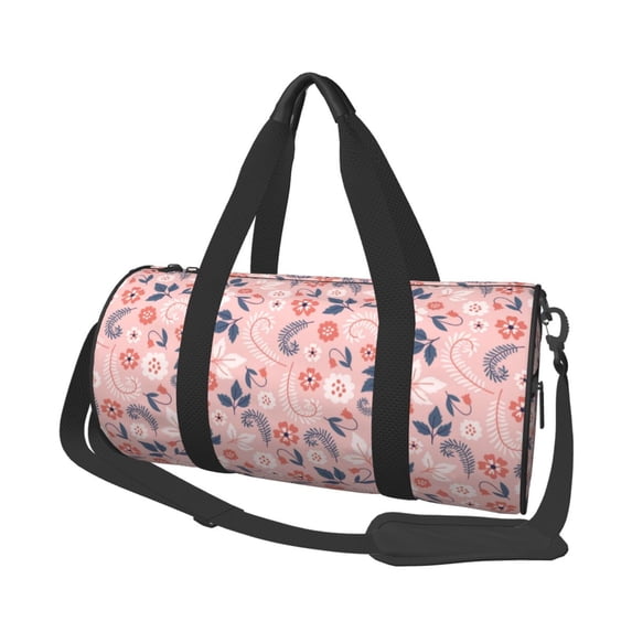 Fotbe Tropical Plants Pattern Foldable Sports Gym Bag with Wet Dry Pocket, Ultralight Travel Bag, Large Capacity Duffel Bag, Splash Proof Carry on Bag, Overnight Bag, Weekender Bag