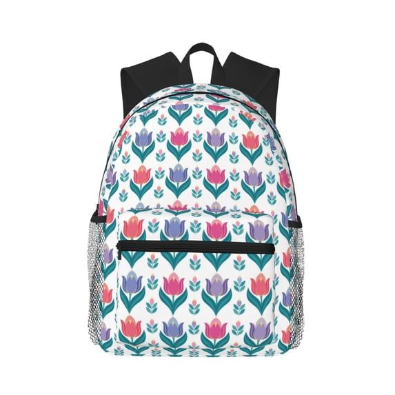 Fotbe Tulips Flowers Lightweight Casual Laptop Backpack for Men and Women, Daily use Waterproof backpack, Backpack for College