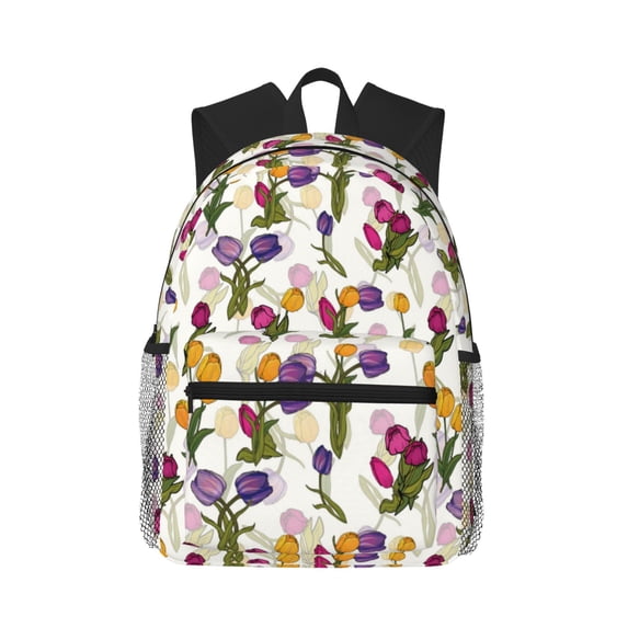 Fotbe Tulips Flowers Lightweight Casual Laptop Backpack for Men and Women, Daily use Waterproof backpack, Backpack for College