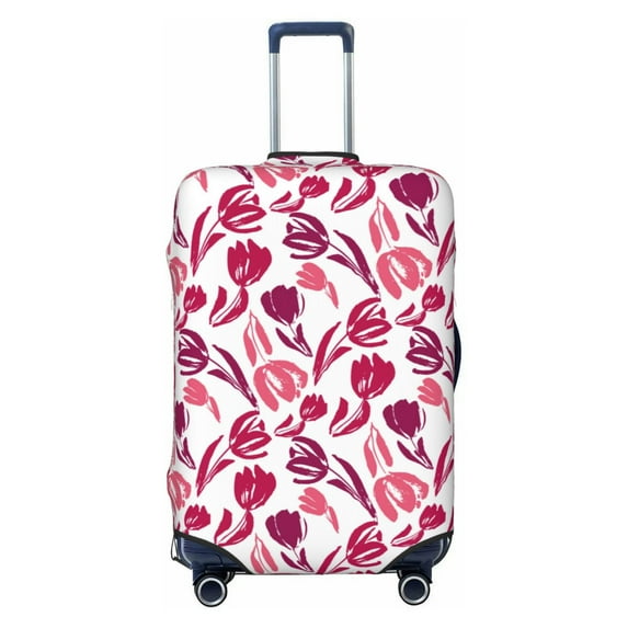 Fotbe Tulips Flowers Luggage Cover Protector,Suitcase Protector,Scratch and Dirt Resistant,Fits 18-32 Inch Luggage-Small