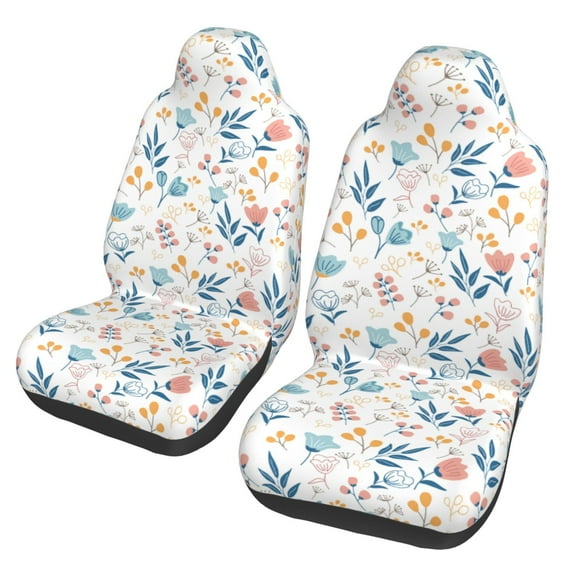 Fotbe Tulips Flowers Pattern Automotive Seat Covers for Cars Trucks and SUVs – Car Seat Covers for Front Seats,Protective Seat Covers,Vehicle Seat Covers, Set of 2