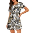 thumbnail image 1 of Fotbe Tulips Flowers Pattern Women's Cotton Nightgown Sleepwear Short Sleeves Shirt Casual Print Sleepdress, 1 of 6