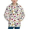 thumbnail image 1 of Fotbe Tulips Flowers Pattern Youth Pullover Hooded Sweatshirt, Boys Hoodie, Kangaroo Pocket Hoodie for Kids Girls -Large, 1 of 6
