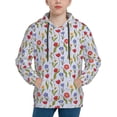 thumbnail image 1 of Fotbe Tulips Flowers Pattern Youth Pullover Hooded Sweatshirt, Boys Hoodie, Kangaroo Pocket Hoodie for Kids Girls -Small, 1 of 6