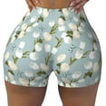 thumbnail image 1 of Fotbe Tulips Flowers Seamless Shorts, Womens Workout Shorts High Waist Stretch Booty Short for Gym/Yoga/Running/Biking-Small, 1 of 9