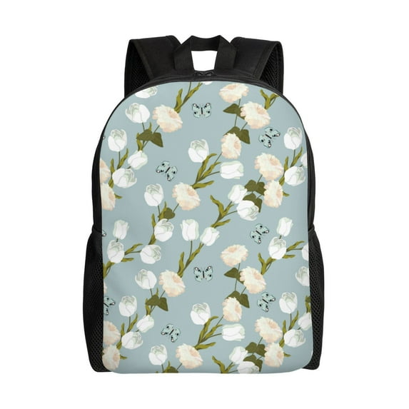 Fotbe Tulips Flowers Travel Laptop Backpack, Business Slim Sturdy Laptops Backpack, Water Resistant College School Computer Bag Gift for Men & Women Fits 15.6 Inch Notebook