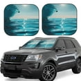 thumbnail image 1 of Fotbe Turquoise Ocean Reflection 2-Piece Car Windshield Sun Shade | Sun Blocker for Car Windshield | Foldable Automotive Interior Accessories for Sun Protection-Small, 1 of 7