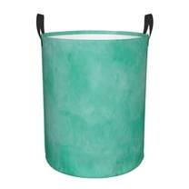 Fotbe Turquoise watercolor Pattern Laundry Basket with Handles, Waterproof Large Laundry Hamper, Wash Bag for Corner Dorm, Rolling Laundry Basket with Handles-
