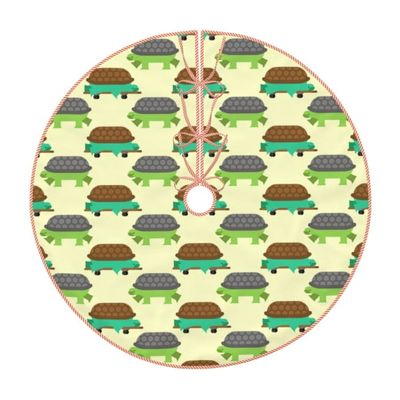Fotbe Turtle On Skateboard Pattern Christmas Tree Skirt, Tree Skirts Plush Christmas Decorations, Christmas Tree Skirts Xmas Decorations Holiday Party Decor-48"