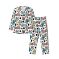 thumbnail image 1 of Fotbe Turtle Pattern Long Sleeve Pajama Set for Men,Sleepwear Set,2-piece Loungewear Set,Soft PJs Comfy Nightwear with Pockets-, 1 of 7