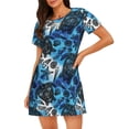 thumbnail image 1 of Fotbe Turtle，Shell Algae Starfish Coral Pattern Women's Cotton Nightgown Sleepwear Short Sleeves Shirt Casual Print Sleepdress, 1 of 6