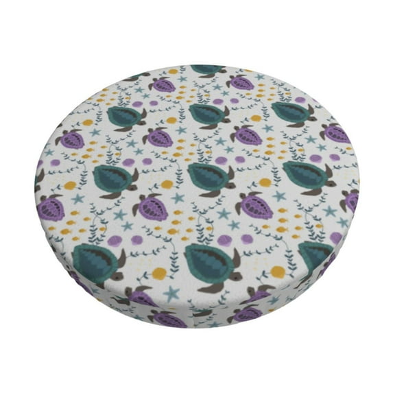 Fotbe Turtle Stool Covers Round,Waterproof Round Bar Stool Covers Bar Chair Covers Washable Stool Cushion Slipcover for 12-14 Inch Chair-14 inch