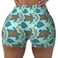 thumbnail image 1 of Fotbe Turtles And Seahorses Seamless Shorts, Womens Workout Shorts High Waist Stretch Booty Short for Gym/Yoga/Running/Biking-XX-Large, 1 of 9
