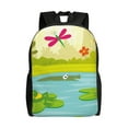 Fotbe Two Frogs Are Sitting On Water Lilies Travel Laptop Backpack