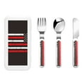 thumbnail image 1 of Fotbe USA Flag Cross for Stainless Steel Kids Silverware Set - Child and Toddler Safe Flatware - Children's Knife, Fork And Spoon Set - Metal Kids Cutlery Set, 1 of 8