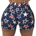 thumbnail image 1 of Fotbe USA Stars Seamless Shorts, Womens Workout Shorts High Waist Stretch Booty Short for Gym/Yoga/Running/Biking-XX-Large, 1 of 9