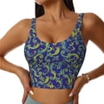 thumbnail image 1 of Fotbe Uncaria Flower Pattern Womens' Sports Bra Longline Wirefree Padded with Medium Support Sports Moisture-Wicking Workou Vest,Tank Top-Large, 1 of 9
