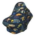 thumbnail image 1 of Fotbe Undersea Animals Pattern Car Seat Covers for Babies, Nursing Breastfeeding Cover Infant Carseat Canopy, Soft Stretchy Carrier Cover, 1 of 9