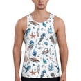 thumbnail image 1 of Fotbe Undersea Animals Pattern Men's Quick Dry Workout Tank Top Gym Muscle Tee Fitness Bodybuilding Sleeveless T Shirt Breathable Workout Shirt-Small, 1 of 9