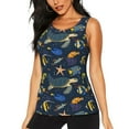 thumbnail image 1 of Fotbe Undersea Animals Womens Loose Fit Casual Flowy Slim-Fit Tank Tops Athletic Round Neck Trendy Sleeveless Summer Tops for Gym and Yoga-X-Large, 1 of 9