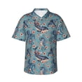 thumbnail image 1 of Fotbe Underwater Animals and Flowers Hawaiian Shirt for Men Unisex Summer Beach Casual Short Sleeve Cotton Linen Button Down Shirts-XX-Large, 1 of 5