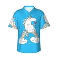 thumbnail image 1 of Fotbe Unicorn And Wine Hawaiian Shirt For Men Unisex Summer Beach Casual Short Sleeve Cotton Linen Button Down Shirts-Large, 1 of 9