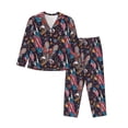 thumbnail image 1 of Fotbe United States Of America Pattern Long Sleeve Pajama Set for Women,Sleepwear Set,2-piece Loungewear Set,Soft PJs Comfy Nightwear with Pockets -Medium, 1 of 7