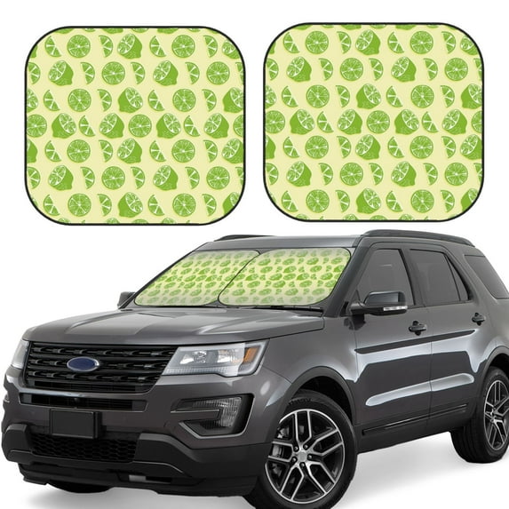 Fotbe Various Lemons 2-Piece Car Windshield Sun Shade | Sun Blocker for Car Windshield | Foldable Automotive Interior Accessories for Sun Protection-Medium