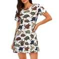 thumbnail image 1 of Fotbe Various Turtle Pattern Women's Cotton Nightgown Sleepwear Short Sleeves Shirt Casual Print Sleepdress, 1 of 6