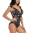 thumbnail image 1 of Fotbe Vegetable Quiche Women's Tummy Control Swimsuits Slimming One Piece Bathing Suit Ruffle Wrap V Neck Swimwear-, 1 of 8