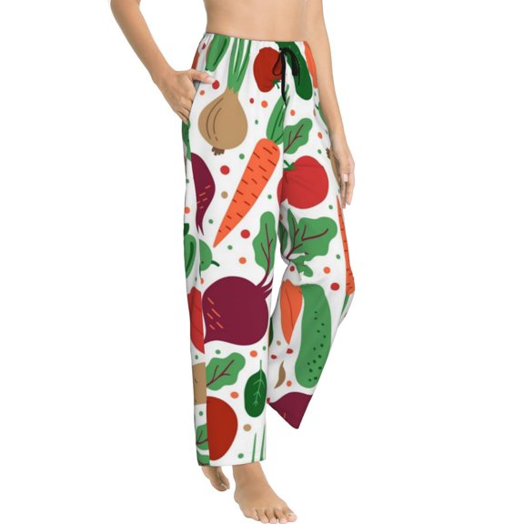 Fotbe Vegetables Women's Pajama Pants,Sleepwear Pants,Pj Bottoms Drawstring And Pockets-Small