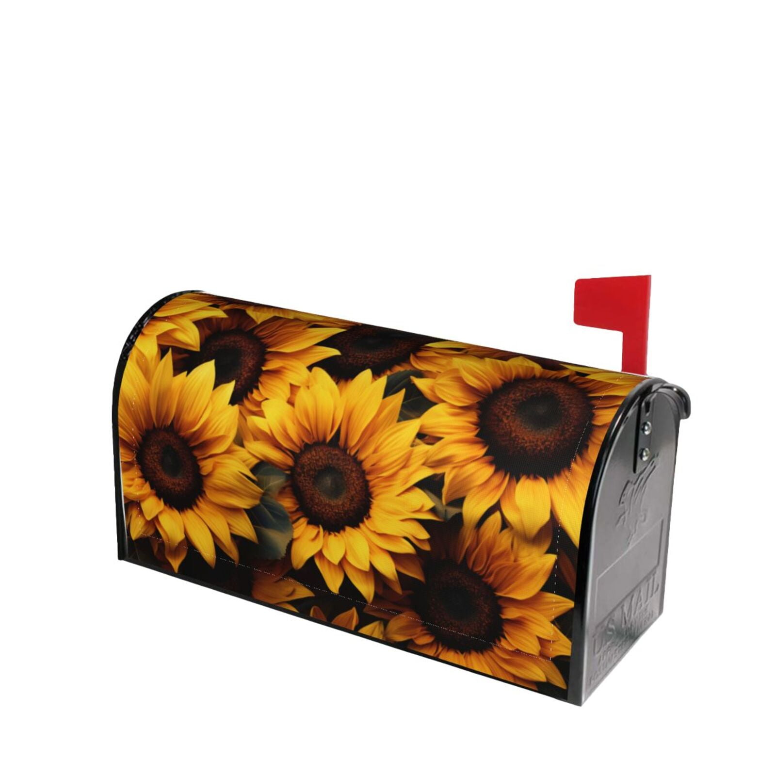Fotbe Vibrant Sunflower Blooms Mailbox Covers Post Letter Box Cover