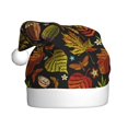 thumbnail image 1 of Fotbe Vintage Autumn Plants Butterfly for Christmas Hat, Santa Hat Xmas Holiday Hat Comfort Christmas New Year Festive Party Supplies for Men Women, 1 of 6