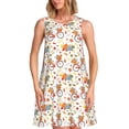 thumbnail image 1 of Fotbe Vintage Autumn Pumpkins Pattern Women’s Summer Tank Midi Dress – Sleeveless A-Line Dress, Floral T-Shirt Dress, Casual Flowing Beach Sundress, 1 of 7