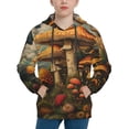 thumbnail image 1 of Fotbe Vintage Cloud Mushroom Pattern Youth Pullover Hooded Sweatshirt, Boys Hoodie, Kangaroo Pocket Hoodie for Kids Girls -Small, 1 of 6