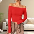 thumbnail image 1 of Womens Off The Shoulder Tops Long Sleeve Basic T Shirts Going Out Cute Fall Fashion 2024 Mens Long Sleeve Thermal Shirts Thermal Long Sleeve Men Pack Mens Ski Thermals Top And Bottom Set Thermal, 1 of 6