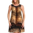 thumbnail image 1 of Fotbe Vintage Family History Book Pattern Women’s Summer Tank Midi Dress – Sleeveless A-Line Dress, Floral T-Shirt Dress, Casual Flowing Beach Sundress, 1 of 7