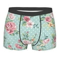 thumbnail image 1 of Fotbe Vintage Floral Men’s Total Support Pouch Boxer Briefs, X-Temp Cooling, Moisture-Wicking Underwear, Regular, Long-leg and Trunk-Small, 1 of 9