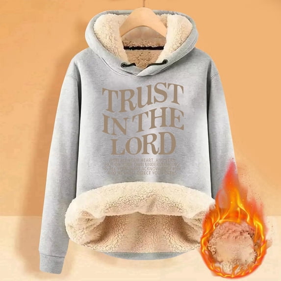 Women's Autumn/Winter Comfort Printed Lined Thick Thermal Hooded Sweatshirt Top Hoodies Women Size Medium Light Clothe Casual Top Womens Long Sleeve Pullover Hooded Sweatshirt Womens Hoodie Sweatshirt