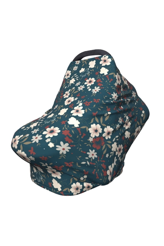 Vintage Floral Pattern Car Seat Covers for Babies, Nursing Breastfeeding Cover Carseat Canopy, Soft Stretchy Carrier Cover