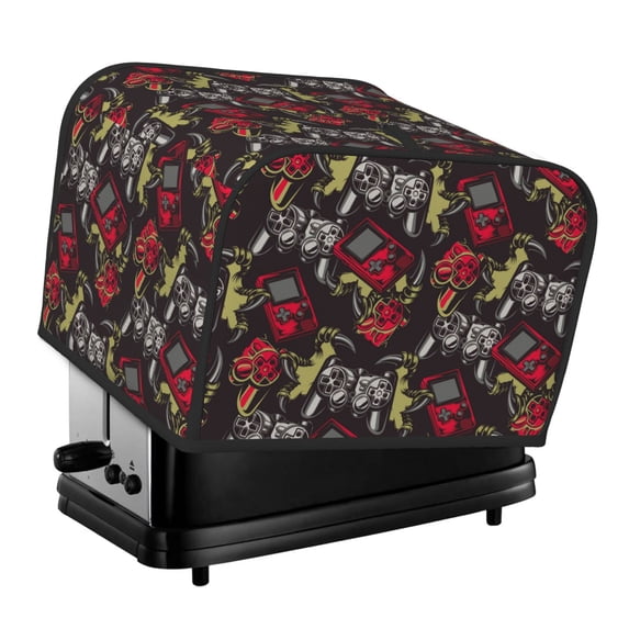 Fotbe Vintage Gaming for Four Slice Toaster Cover, Fingerprint Protector, Super Soft Appliance Cover And Dust Cover,Bread Dust Cover & Fingerprint Protection