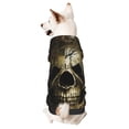 thumbnail image 1 of Fotbe Vintage Gold Leaf Skull Print Small Dog Sweater Hoodies Pet Grey Hooded Soft Fleece Sweatshirts with Pocket Fall Winter Puppy Cat Sweaters Warm Clothes-X-Small, 1 of 7