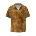 thumbnail image 1 of Fotbe Vintage Map print Short Sleeve Button Down Shirts for Men Casual Summer Beach Wrinkle Free Shirt-4X-Large, 1 of 7