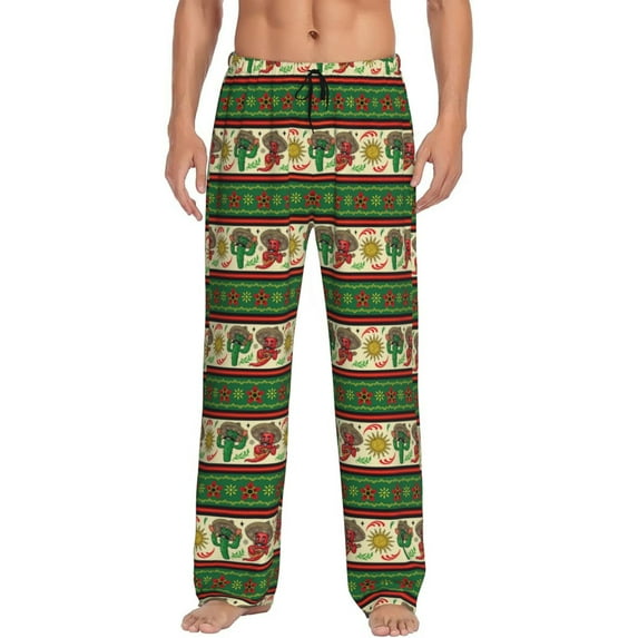Fotbe Vintage Mexican Men's Pajama Pants,Sleepwear Pants,Pj Bottoms Drawstring And Pockets-XX-Large