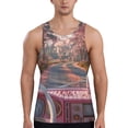 thumbnail image 1 of Fotbe Vintage Pink Drive View Pattern Men's Quick Dry Workout Tank Top Gym Muscle Tee Fitness Bodybuilding Sleeveless T Shirt Breathable Workout Shirt-4X-Large, 1 of 1