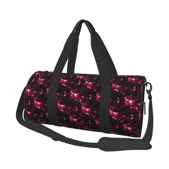 Fotbe Vintage Psychedelic Pattern Foldable Sports Gym Bag with Wet Dry Pocket, Ultralight Travel Bag, Large Capacity Duffel Bag, Splash Proof Carry on Bag, Overnight Bag, Weekender Bag